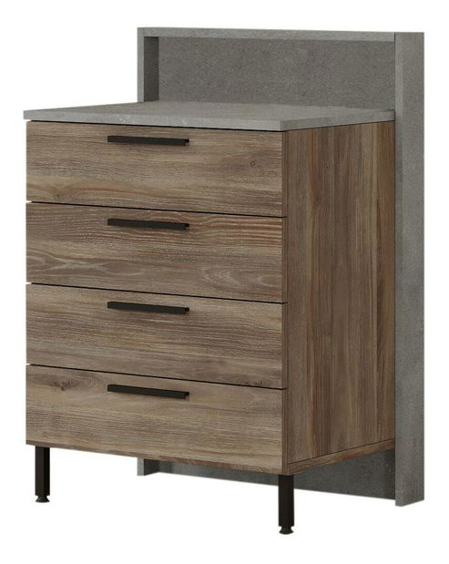 Komoda Hamerella 6 (hnědá + šedá + černá)