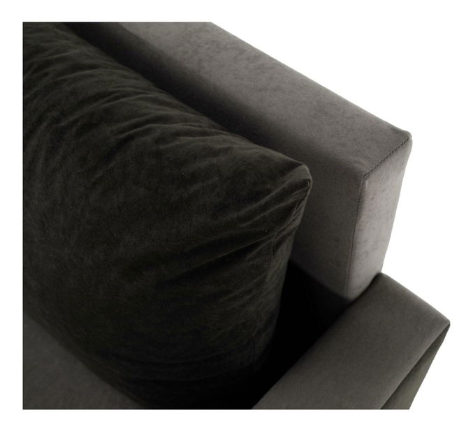 Rohová sedačka ve tvaru U Paulati (šedá + černá) (rozkládací s úl. prostorem)