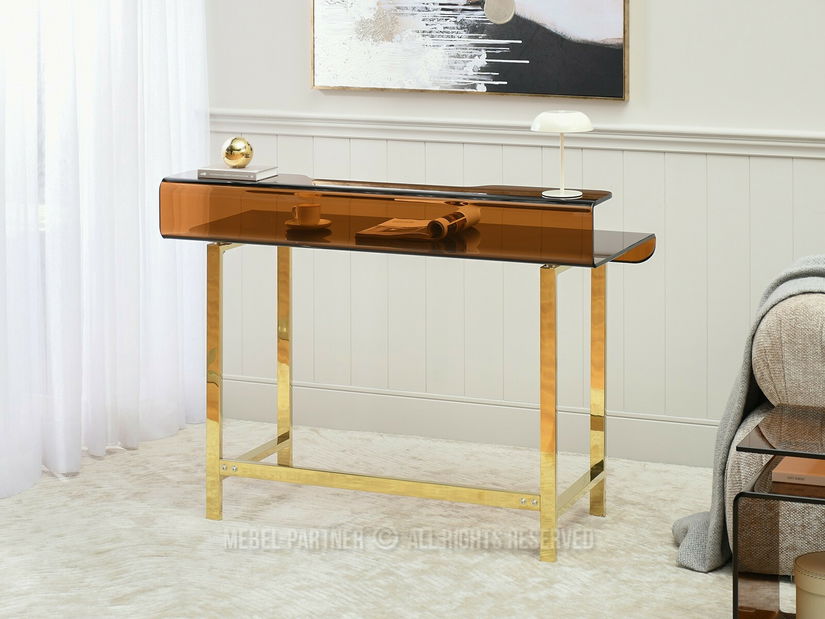 PC stolek Lazuli (sklo + zlatá)