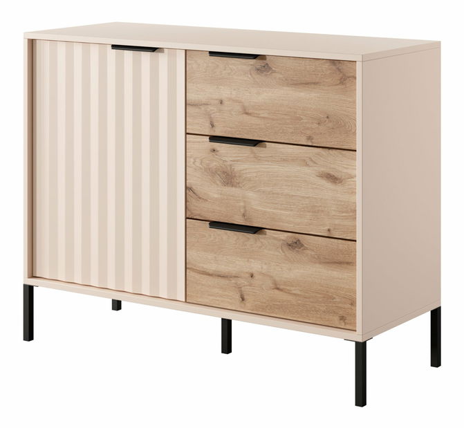 Komoda Rastafa D3S (dub vikingský + béžová)