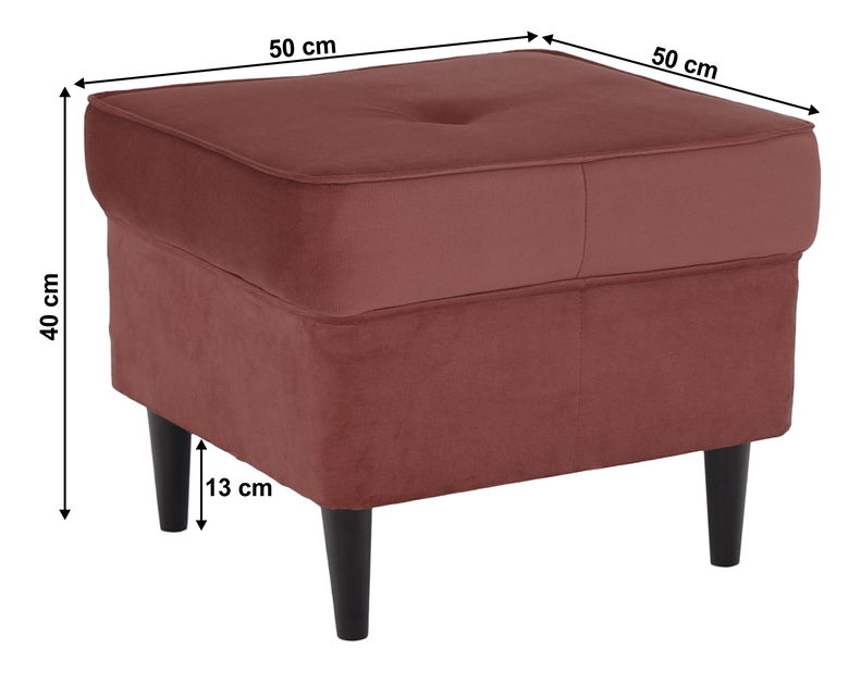 Taburet Rytu (růžová + ořech)