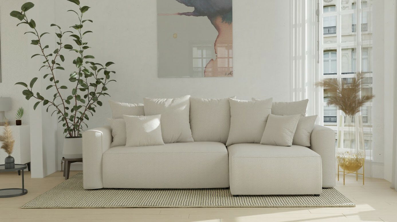 Rohová sedačka Denia (P) (béžová)