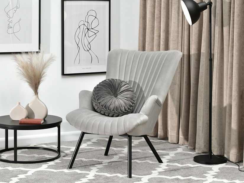 Designové křeslo Lanzaris (šedá + zlatá)