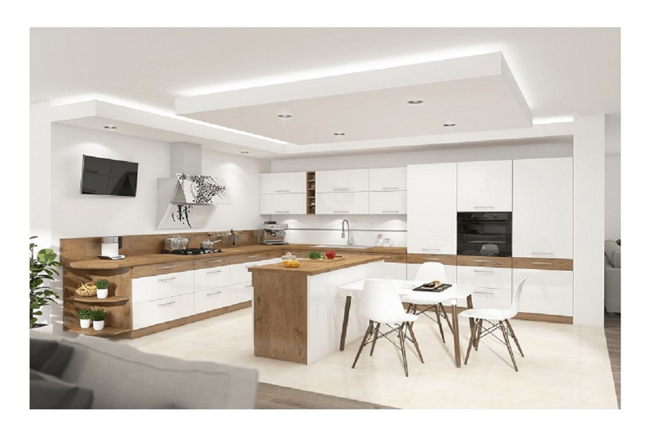 Dvířka na myčku nádobí ZM 570x446 Velaga (lesk bílý + dub lancelot)