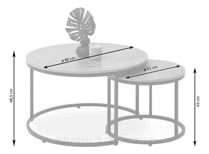 Konferenční stolek Klara (ořech + černá) *bazar