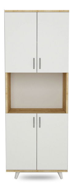 Policová skříň Sally (Dub + Bílá)