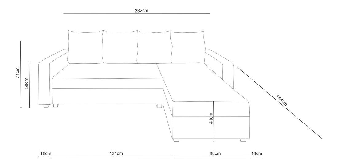 Rohová sedací souprava Ardait (melírovaná světle šedá + tmavo šedá) (P)