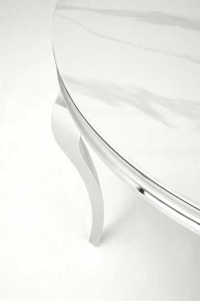 Jídelní stůl Regino (bílý mramor + stříbrná) (pro 4 osoby)