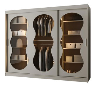 Šatní skříň 250 cm Boomer 3 (kašmír) (s osvětlením)