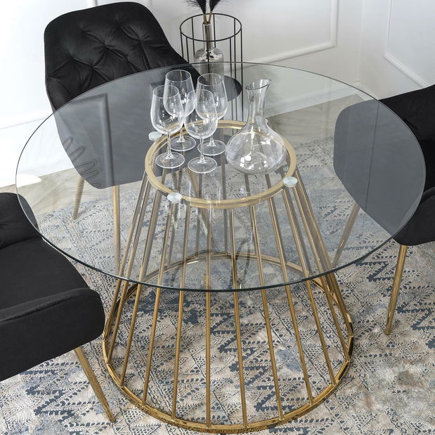 Jídelní stůl Ofendido (zlatá) (pro 4 osoby)