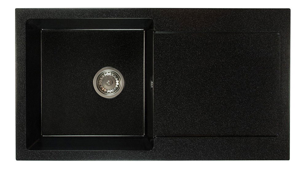 Kuchyňský dřez Adaxa (černá + textura) (bez otvoru pro baterii) (P)