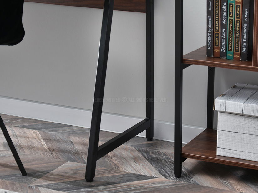 PC stolek Richiel (ořech tmavý + černá)