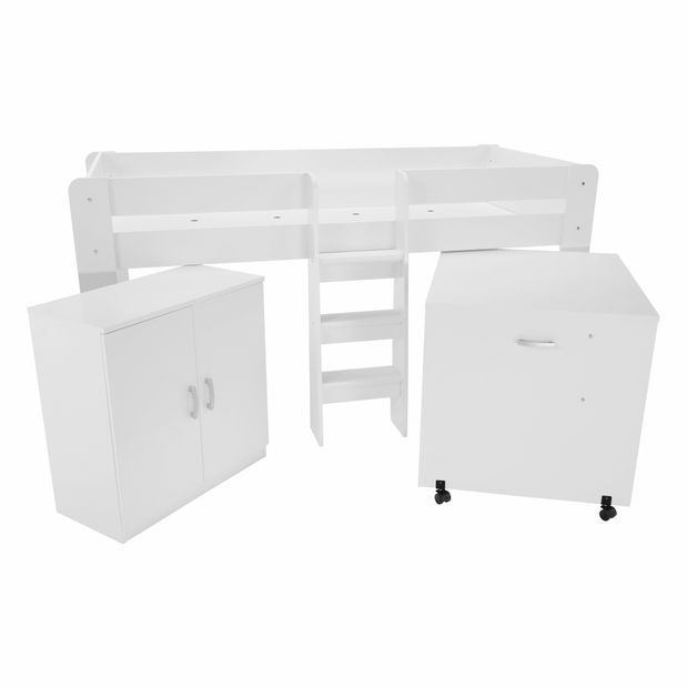 Dětská kombinovaná postel 90 cm Flann (bílá)