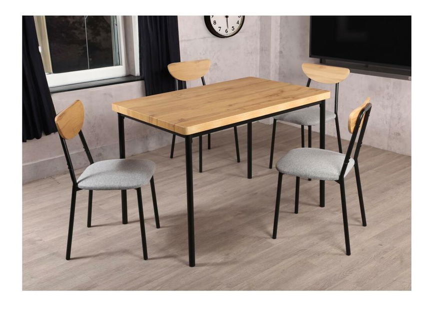 Jídelní set Mimetizarse (dub světlý + šedá) (pro 4 osoby)