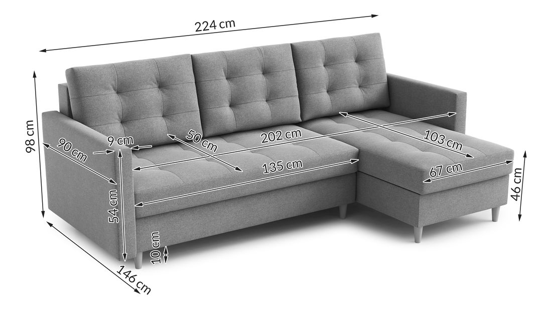 Rohová sedací souprava Divas (P) (šedá)