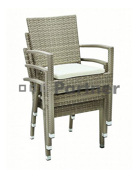 Zahradní sestava Gina 1+4 (šedobéžová) (um. ratan)