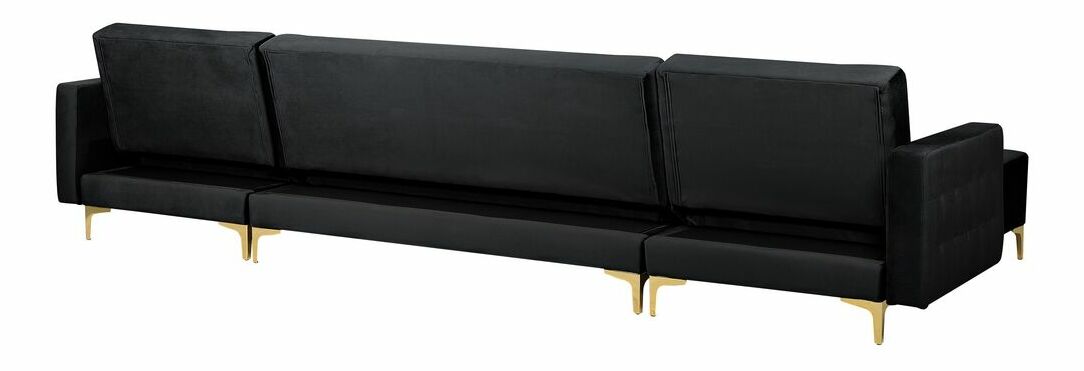 Rohová sedací souprava U Aberde (černá)