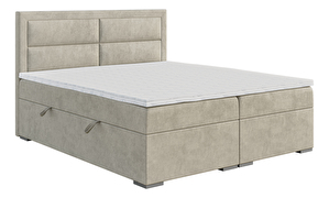 Kontinentální postel 120 cm Menorra (světlobéžová) (s matrací a úl. prostorem)
