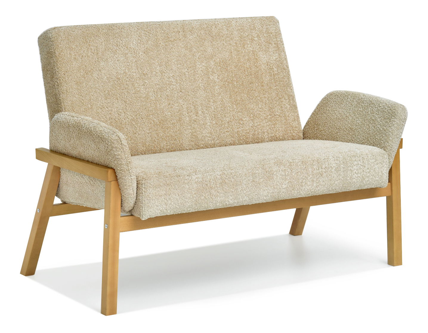 Pohovka dvousedačka Lavora (béžová + dub)