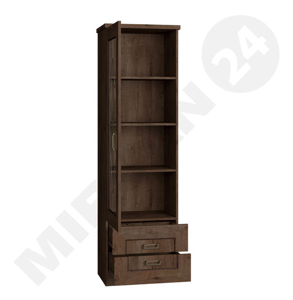 Skleněná vitrína Noris Niles L (dub lefkas)