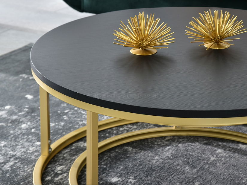 Konferenční stolek Kolja Zest Xl (černá + zlatá)
