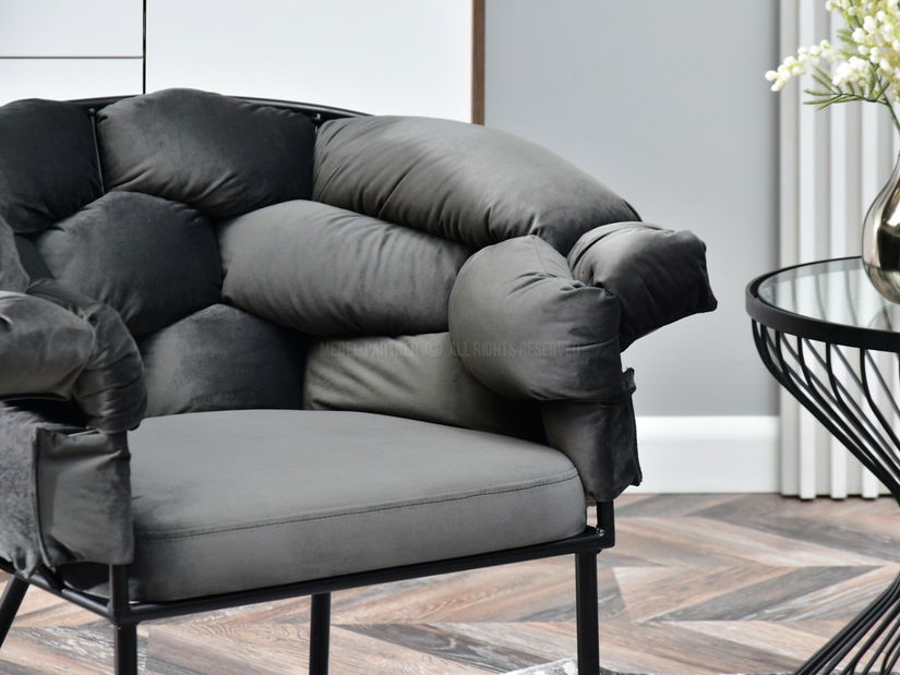 Relaxační křeslo Piplio (grafitová + černá)