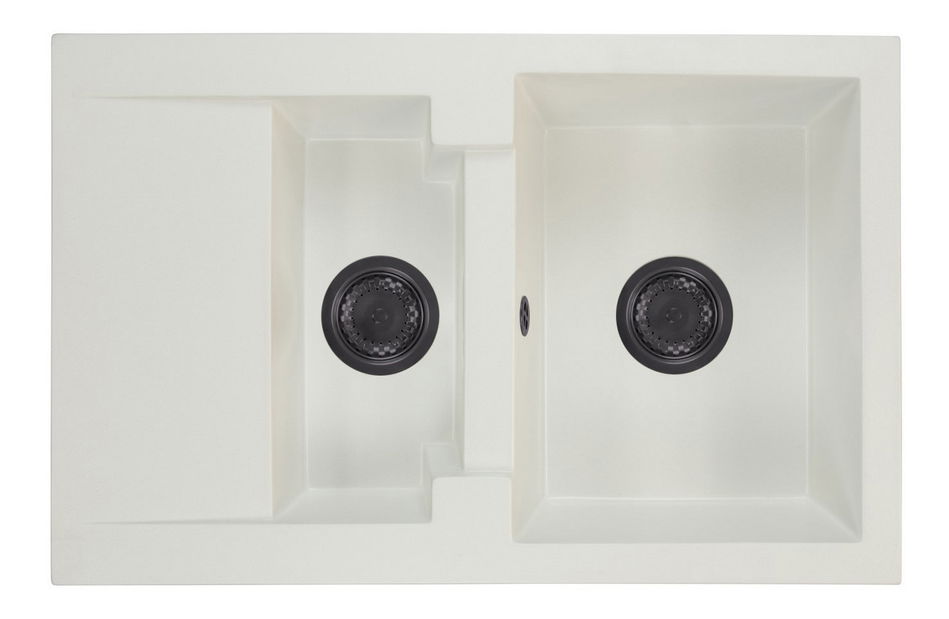Kuchyňský dřez Dortuna (bílá) (s 1 otvorem pro baterii) (L)