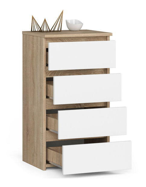 Komoda Cipriano II (dub sonoma + bílá)