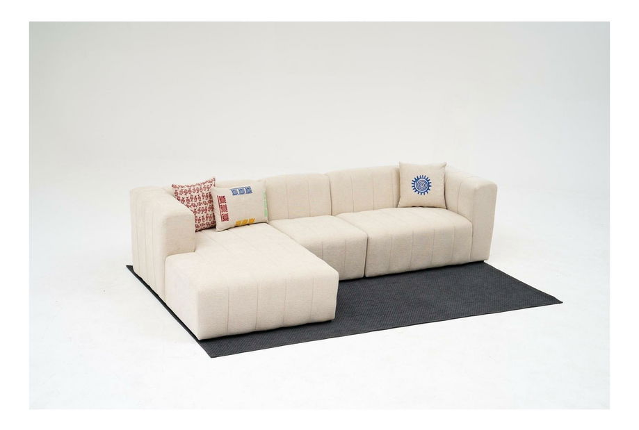 Rohová sedačka Beyzometta (L) (krémová)