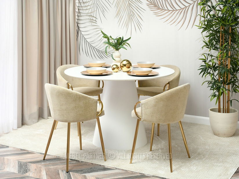 Židle Carma K (krémová + zlatá)