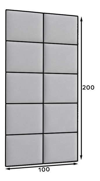 Set 10 čalouněných panelů Quadra 100x200 cm (modrá)