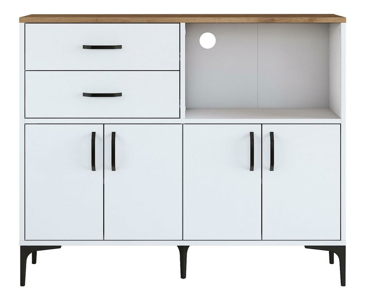 Komoda Jenaretta 166 (bílá + ořech)