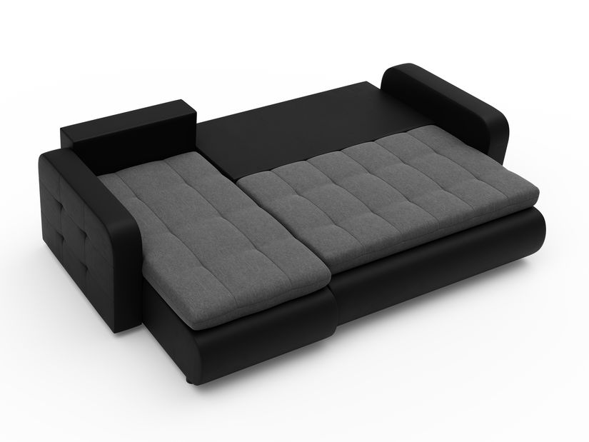 Rohová sedací souprava Vergil (černá + šedá) (L)