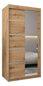 Šatní skříň 100 cm se zrcadlem Verika 2 100 (dub artisan)