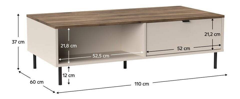 Konferenční stolek Explicaba (kašmír + dub castello)