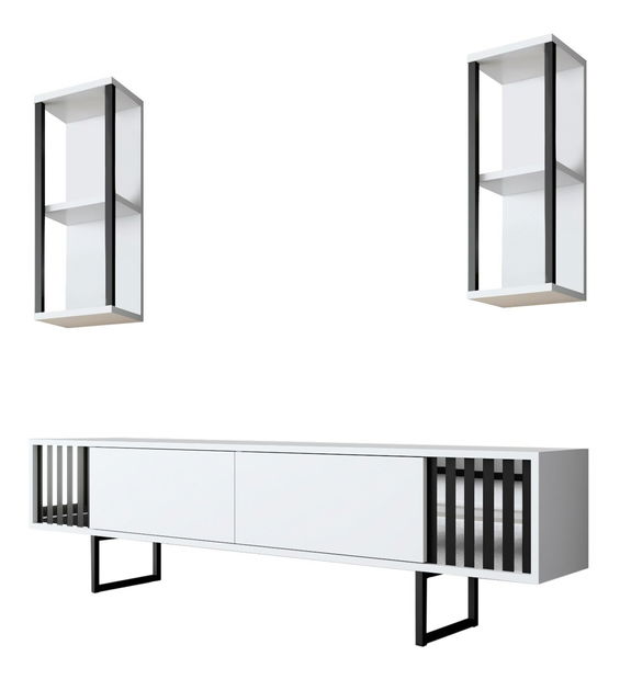 Obývací stěna Chromatic (Bílá + Černá)