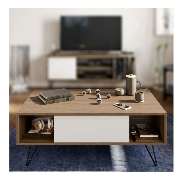 Konferenční stolek Mistique (ořech + bílá)