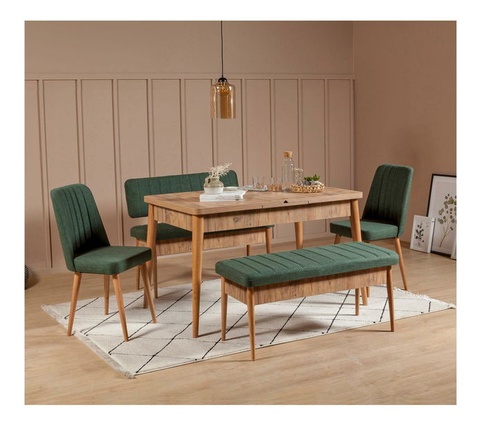 Lavice Vlasta 3 (atlantická borovice dřevo + zelená) (s úl. prostorem)