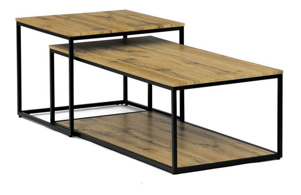 Set 2 konferenčních stolků Crearse (dub divoký)