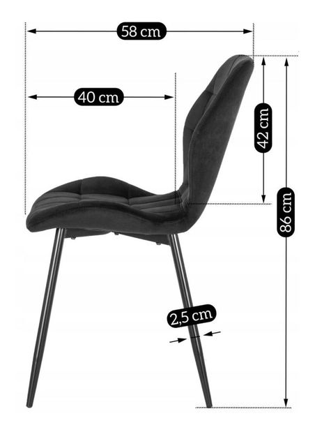 Jídelní židle Ligado (černá)