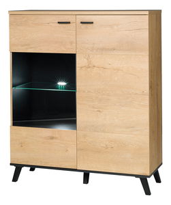 Vitrína typ 4 Siralla (dub lefkas + černá)