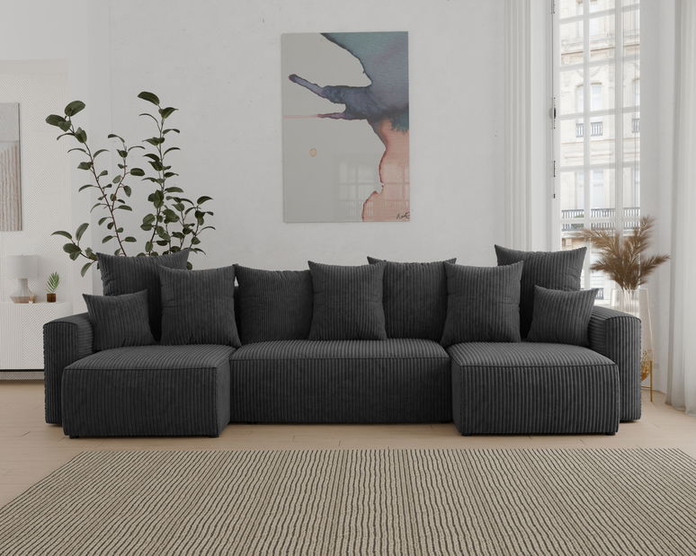 Rohová sedačka Denia U (černá) (P)