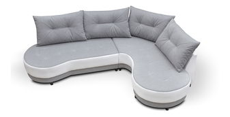 Rohová sedací souprava Adam (světle šedá + bílá) (P)