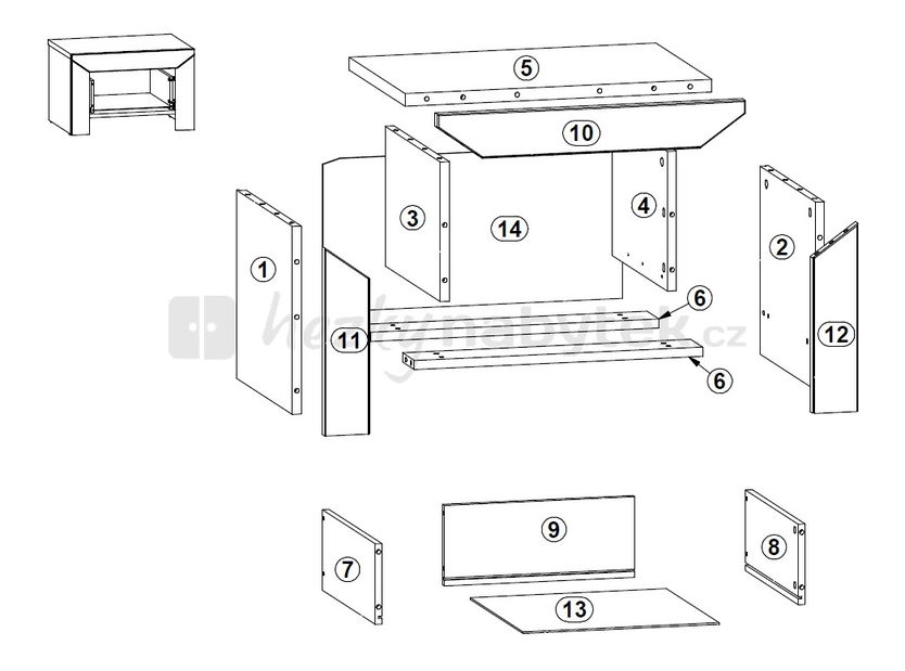 Noční stolek BRW Mezo KOM1S/4/5