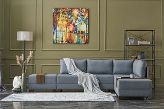 Rohová sedačka Flay 1 (modrá) (P)