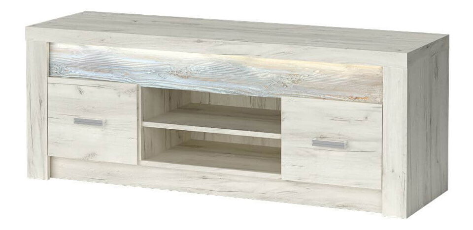 TV stolek/skříňka Indie 09 (s LED osvětlením) (craft bílý)