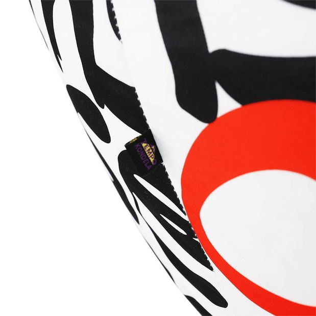 Sedací vak Blaze (bílá + černá + šedá + červená vzor)