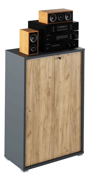 Skříňka Hamila NEW TYP 09 (grafit + dub artisan)