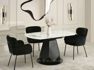 Jídelní stůl Zapatista (mramor + černá)