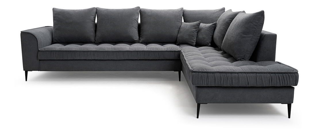 Rohová sedací souprava Lunara (tmavě šedá) (P)